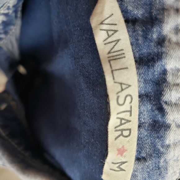 Vanilla star  chambray cuffed cotton dolman top - Picture 4 of 8